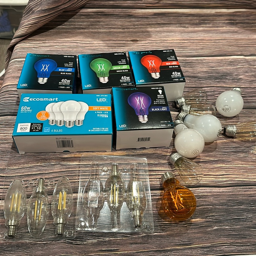 Lightbulb bundle colorful lights most of them brand new some are used